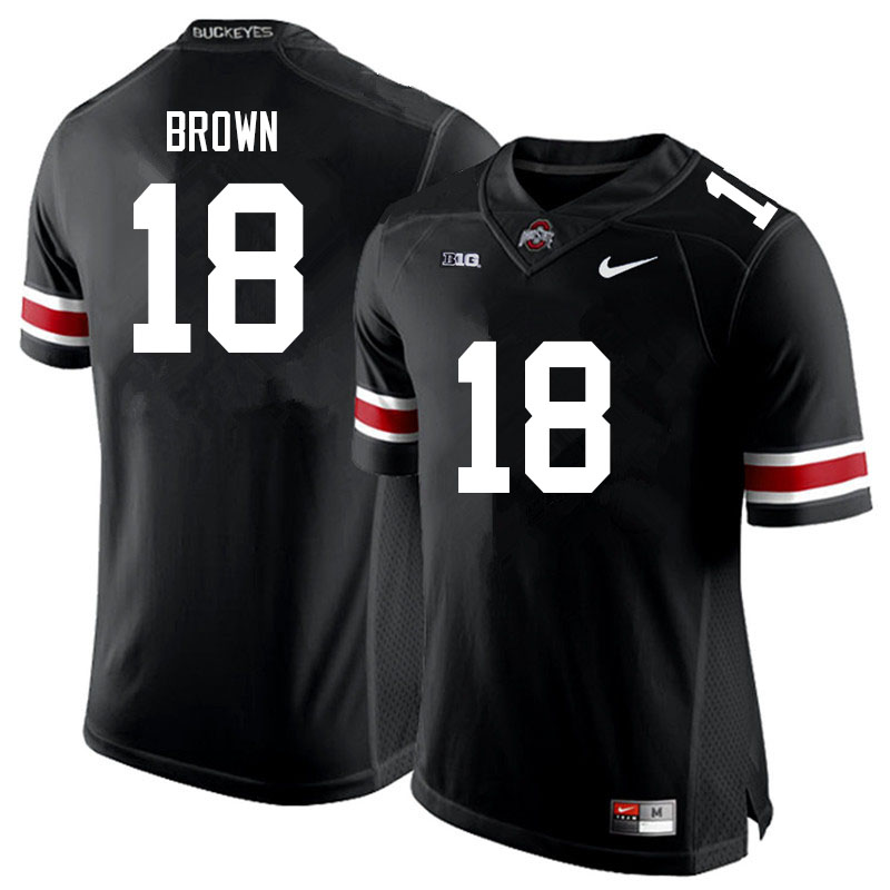 Men #18 Jyaire Brown Ohio State Buckeyes College Football Jerseys Sale-Black